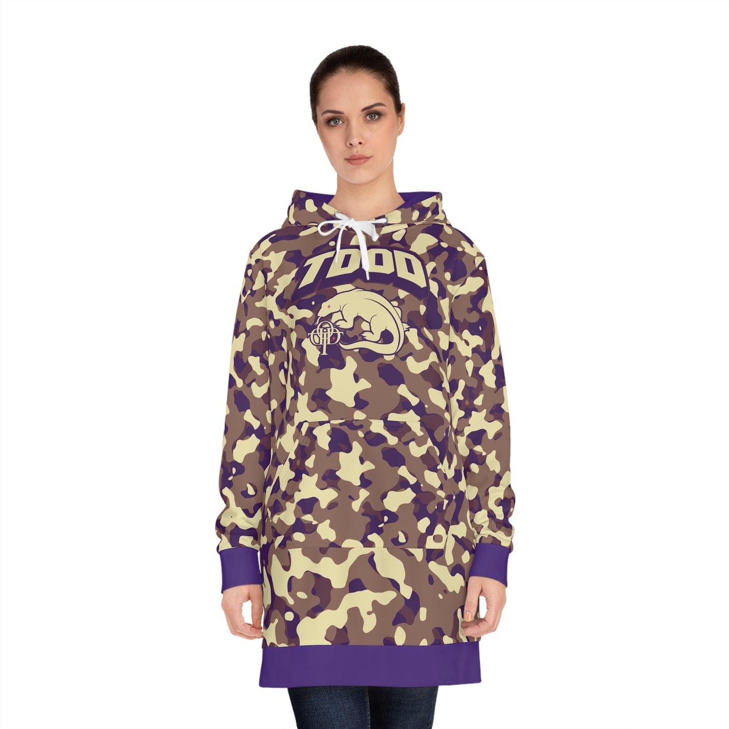 TDOD ROYAL CHOCOLATE CAMO HOODIE DRESS