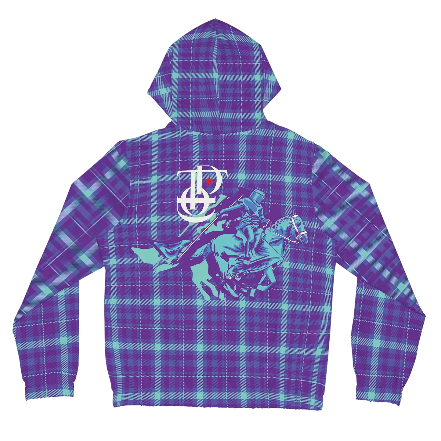 TDOD PURPLE TURQUOISE PLAID Women’s Full-Zip Hoodie