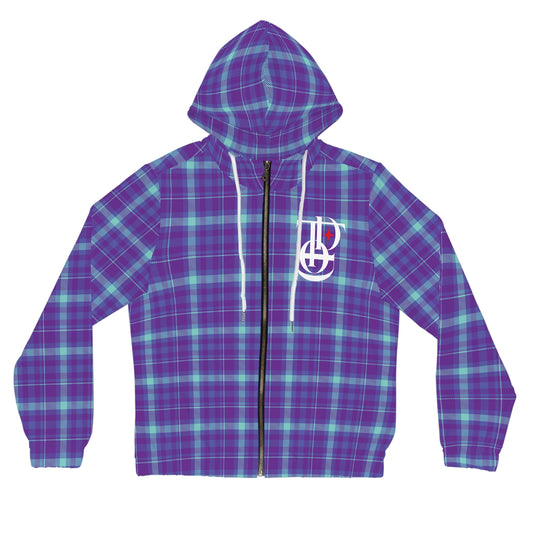 TDOD PURPLE TURQUOISE PLAID Women’s Full-Zip Hoodie