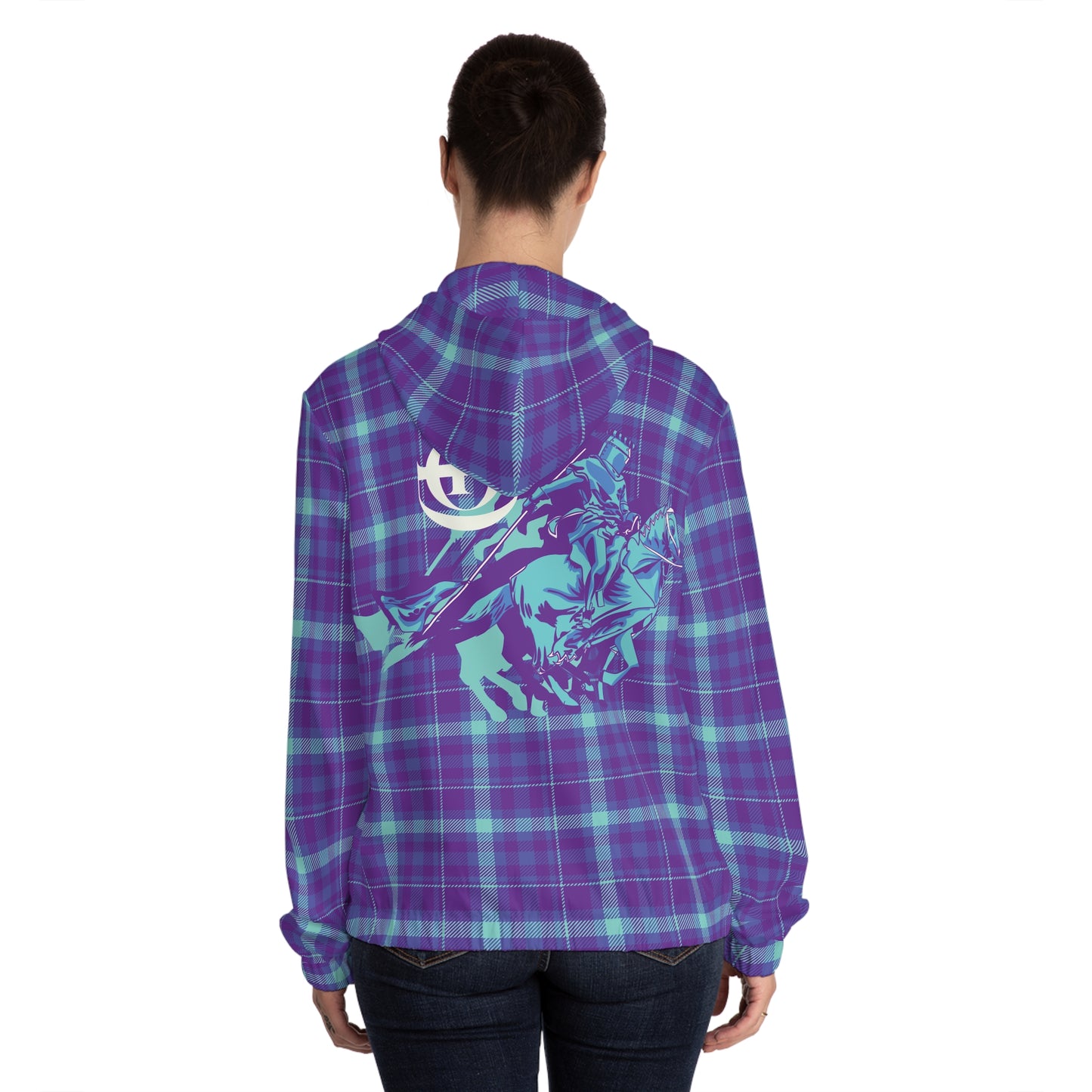 TDOD PURPLE TURQUOISE PLAID Women’s Full-Zip Hoodie