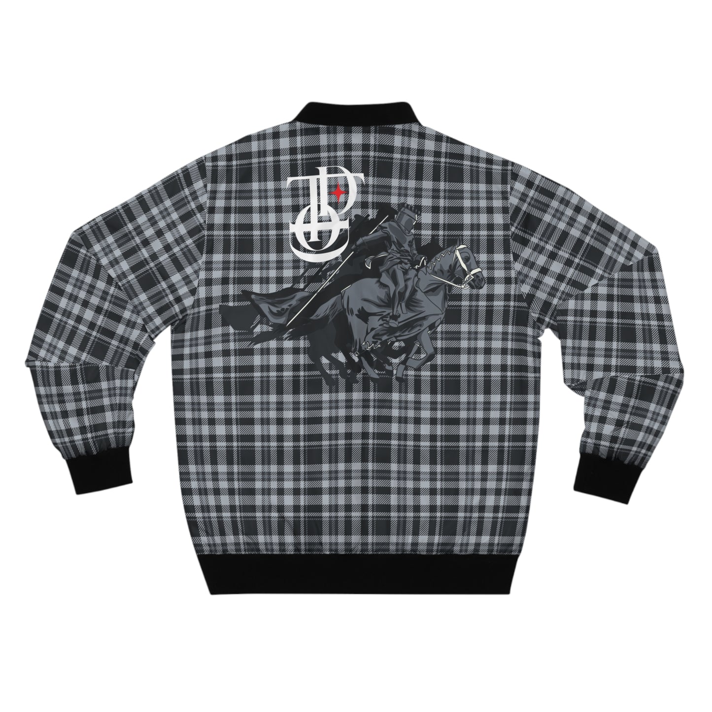 TDOD BLACK KNIGHT Men's Plaid Bomber Jacket