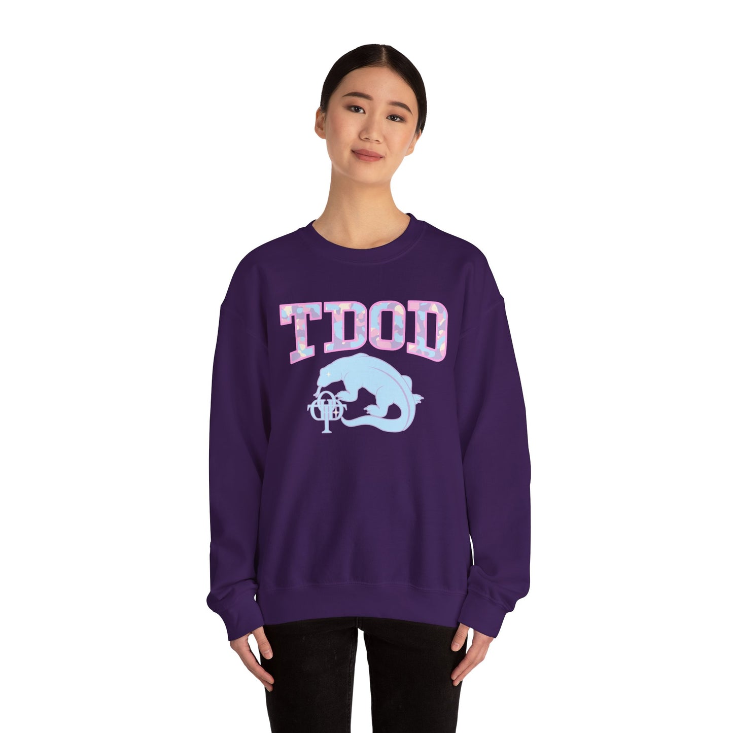 TDOD Camo font dragon - Women's Crewneck Sweatshirt