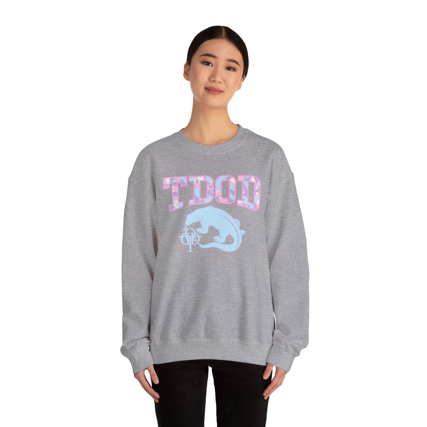 TDOD Camo font dragon - Women's Crewneck Sweatshirt