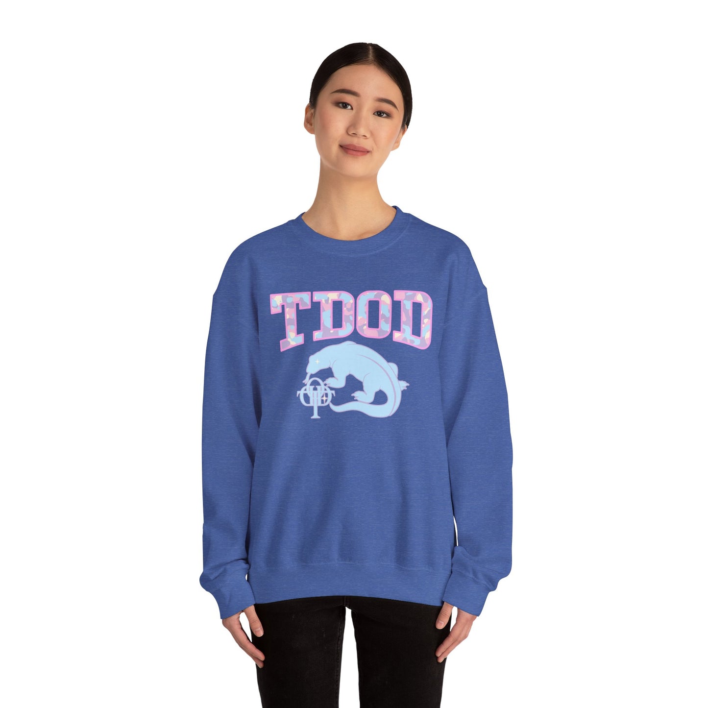 TDOD Camo font dragon - Women's Crewneck Sweatshirt